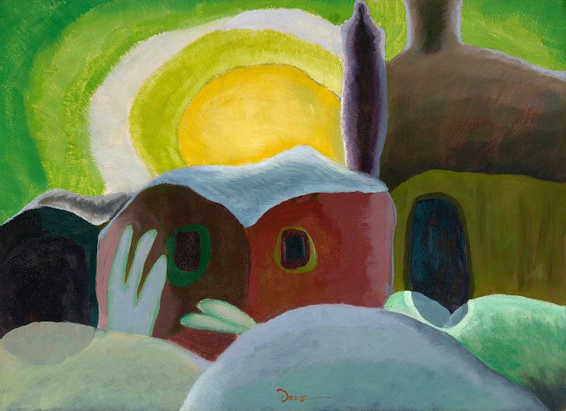 Arthur Garfield Dove,Zonsondergang, 1935 van finemasterpiece