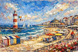 Knokke, Belgique, une peinture impressionniste. sur Galerie Hoppenbrouwers
