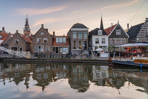 Sunset in the harbour of Monnickendam