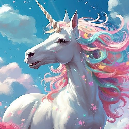 Einhorn-Regenbogen-Malerei