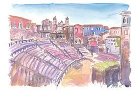 Catane Théâtre romain Après-midi paysage urbain en Sicile