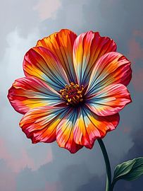 Regenboog bloem van On Your Wall