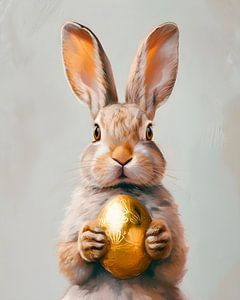 Osterhase mit dem goldenen Ei