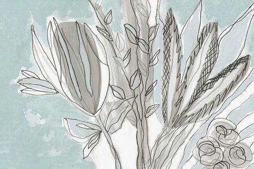 Zachte botanische abstracte kunst