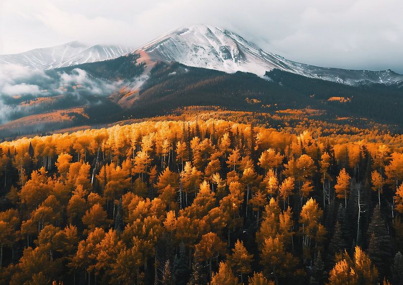 Strahlende Berghorizonte von fernlichtsicht