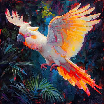 Neon Parrot | Luminous Avian Rhapsody sur Caprices d'Art