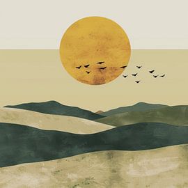 Green - Minimalist landscape by Poster Art Shop