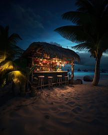 Beach bar at night
