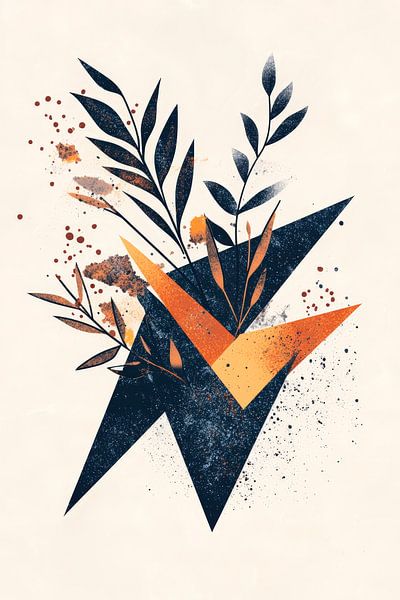 Abstract plants and geometric shapes by Poster Art Shop