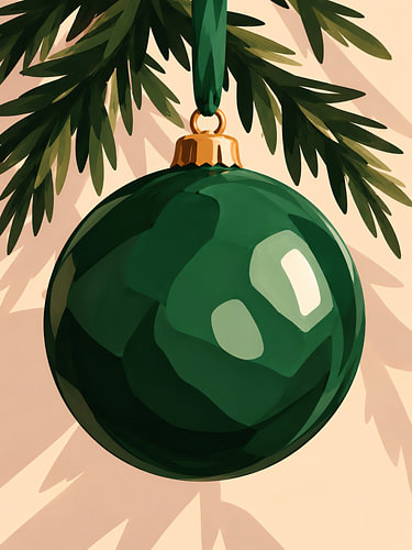 Décoration de Noël verte sous un sapin