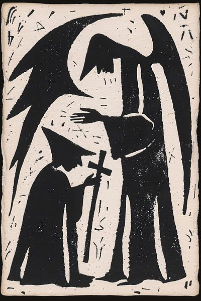 Angelic figure with kneeling figure by Imperial Art House