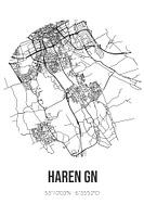 Haren Gn (Groningen) | Landkaart | Zwart-wit