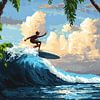 Surf Poster Surf Pixel Art sur Niklas Maximilian
