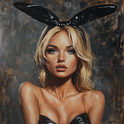Playboy bunny vrouw met Konijnenoren abstract