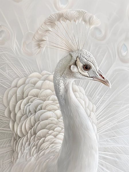 Prachtige witte pauw van haroulita