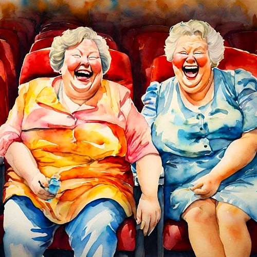 2 gezellige dames in het theater