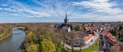 Drone panorama of the old centre of Elsloo