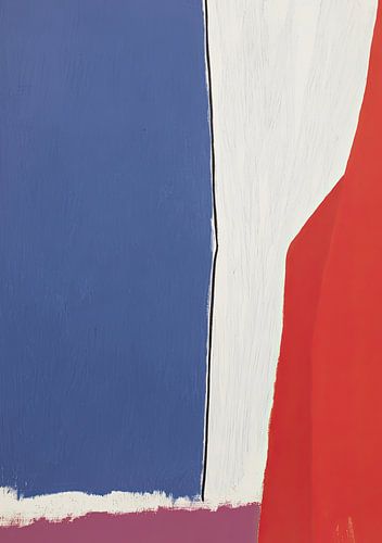 Abstracte kleurcompositie blauw rood wit