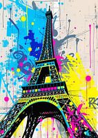 Eiffel Tower Abstract Pop Art