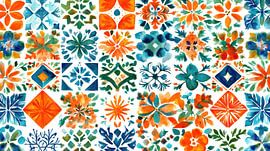 Portuguese tiles in watercolour