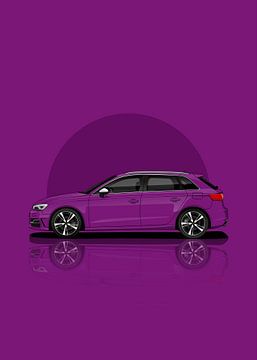 Art Car Audi RS3 purple sur D.Crativeart