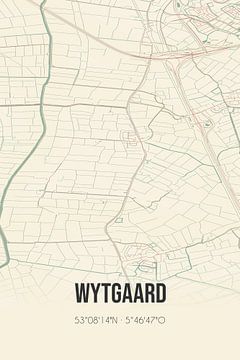 Alte Karte von Wytgaard (Fryslan) von Rezona