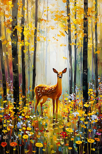 Wald D, im Stil von Gustav Klimt