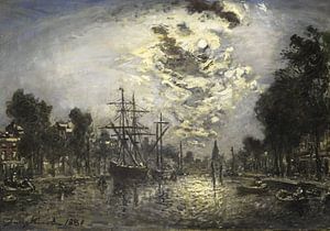 Rotterdam by moonshine, Johan Barthold Jongkind