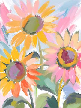 Zonnebloemen van Kim Karol / Ohkimiko