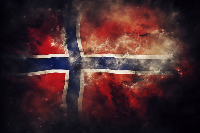 Flagge Norwegen von fernlichtsicht