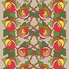 ROSES a pattern with English roses by IYAAN