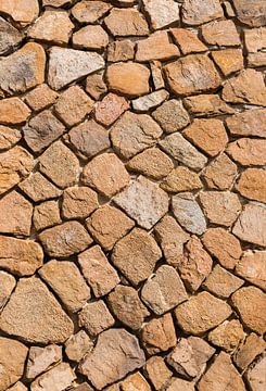 background of brown old stones in a wall like a wallpaper by ChrisWillemsen