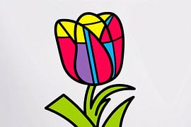 Illustration de tulipe pop-art lumineuse sur Imperial Art House