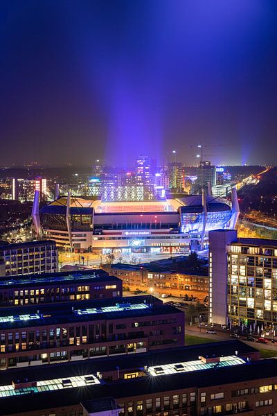 Philips Stadion tijdens GLOW 2020, Connecting the Dots van Mitchell van Eijk