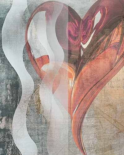 Abstract Heart, Warm and Modern