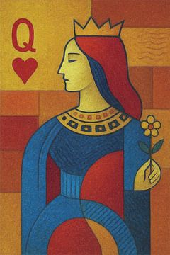 Geometrisches Bild der Herzkönigin. von Galerie Hoppenbrouwers