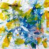 Gelb Blau | Modern Abstrakt von WatercolorWall