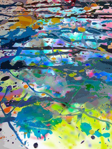 Modern, Abstract Digitaal Kunstwerk in Diverse Kleuren