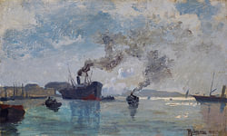 Rudolf Ribarz - Navires dans le port, 1882
