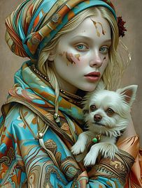 The portrait of the little guardian by Sandu Brus ARCANE ART STUDIO