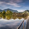 Lac avec panorama de montagne dans les contreforts des Alpes en Bavière sur Voss Fine Art Fotografie
