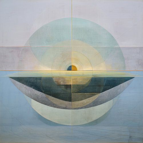 Lobby artwork | Circle Reflection Over Horizon by Eye catching paintings