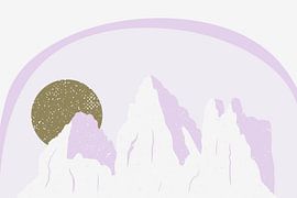 Arc-en-ciel montagne pastel sur Mad Dog Art