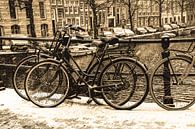 Binnenstad van Amsterdam in de Winter Sepia van Hendrik-Jan Kornelis thumbnail