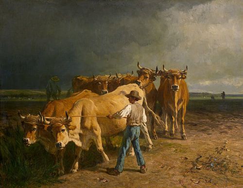 Constant Troyon,ossen Ploegen