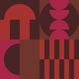 Abstract geometric modern art in 70s retro colors no. 1 by Dina Dankers