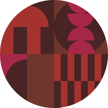 Abstracte geometrische moderne kunst in 70s retro kleuren nr. 1 van Dina Dankers