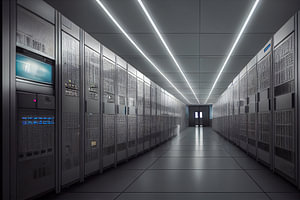 Daten Server Raum in einer Firma Illustration