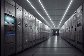 Data server room in a company Illustration by Animaflora PicsStock