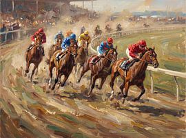 Dynamisches Pferderennbild – Pferdekunst 2 von Jan Keteleer